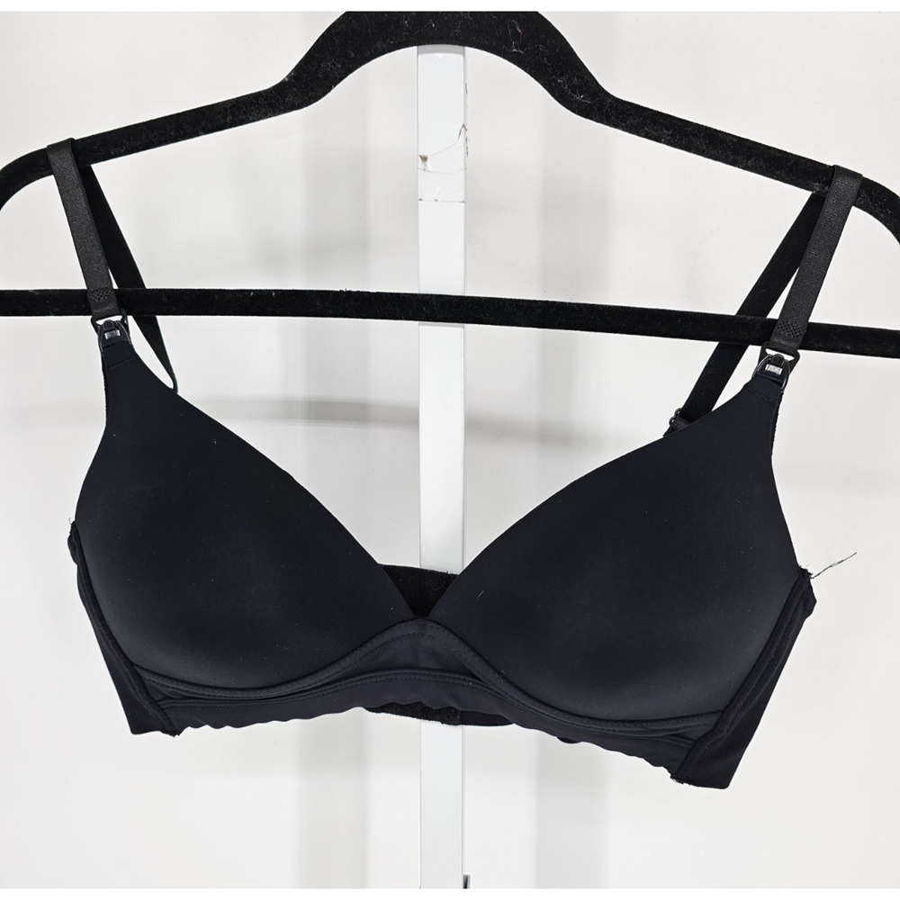 Prima Valentina Women Sz 36B Nursing Bra Lightly Padded Solid Black